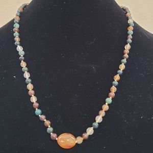 Pretty Quartz and Agate Necklace Mirroring the Shades of Nature